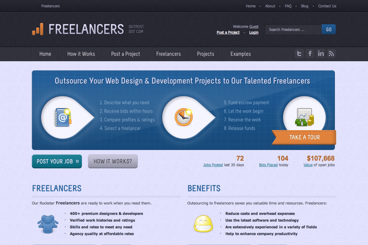 Freelancers Outpost website preview